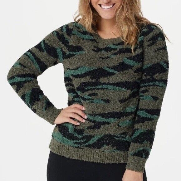 Barefoot Dreams Camouflage Crew Neck Sweater - Picture 2 of 8